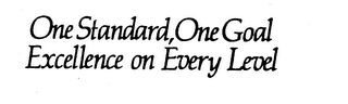 ONE STANDARD, ONE GOAL EXCELLENCE ON EVERY LEVEL