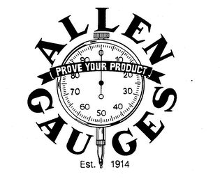 ALLEN GAUGES PROVE YOUR PRODUCT EST. 1914