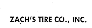 ZACH'S TIRE CO., INC. trademark