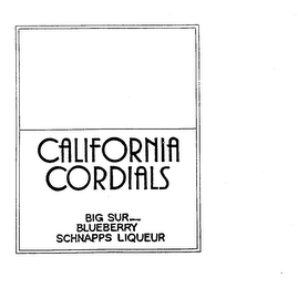 CALIFORNIA CORDIALS BIG SUR BRAND BLUEBERRY SCHNAPPS LIQUEUR