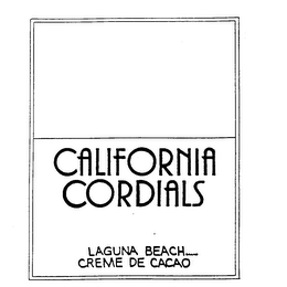 CALIFORNIA CORDIALS LAGUNA BEACH BRAND CREME DE CACAO
