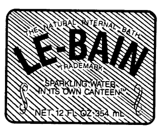 THE NATURAL INTERNAL BATH LE-BAIN SPARKLING WATER IN ITS OWN CANTEEN