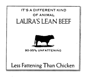 IT'S A DIFFERENT KIND OF ANIMAL LAURA'S LEAN BEEF 90-95% UNFATTENING LESS FATTENING THAN CHICKEN