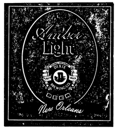 AMBER LIGHT BEER ORIGINAL AND GENUINE DIXIE BREWING CO. PURITY PRIDE NEW OLEANS