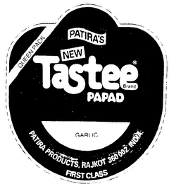 QUEEN PACK PATIRA'S NEW TASTEE BRAND PAPAD GARLIC PATIRA PRODUCTS