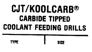 CJT/KOOLCARB CARBIDE TIPPED COOLANT FEEDING DRILLS