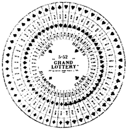 5-52 GRAND LOTTERY SPADES HEARTS DIAMOND CLUBS