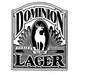 DOMINION LAGER PURITY EST. 1989 FRESHNESS