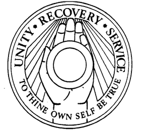 UNITY * RECOVERY * SERVICE TO THINE OWN SELF BE TRUE