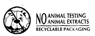 NO ANIMAL TESTING NO ANIMAL EXTRACTS RECYCLABLE PACKAGING