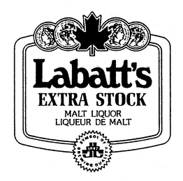 LABATT'S EXTRA STOCK MALT LIQUOR LIQUEUR DE MALT SYMBOL OF BREWING QUALITY 1847