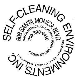 SELF-CLEANING ENVIRONMENTS, INC. RESEARCH DEVELOPMENT MARKETING 608 SANTA MONICA BLVD. SANTA MONICA, CALIFORNIA 90401 UNITED STATES 213-393-9410