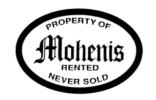 PROPERTY OF MOHENIS RENTED NEVER SOLD