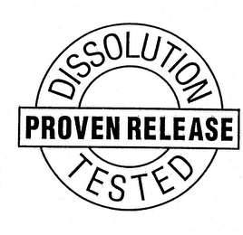 DISSOLUTION TESTED PROVEN RELEASE