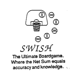 SWISH THE ULTIMATE BOARDGAME. WHERE THE NET SUM EQUALS ACCURACY AND KNOWLEDGE.