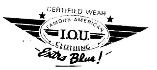 CERTIFIED WEAR FAMOUS AMERICAN I.O.U. CLOTHING EXTRA BLUE!