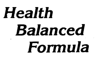 HEALTH BALANCED FORMULA