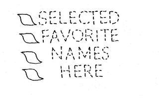 SELECTED FAVORITE NAMES HERE