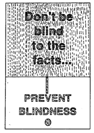 DON'T BE BLIND TO THE FACTS... PREVENT BLINDNESS