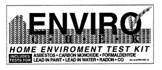 ENVIRO C-H-E-K HOME ENVIROMENT TEST KIT INCLUDES TESTS FOR ASBESTOS-CARBON MONOXIDE-FORMALDEHYDE LEAD IN PAINT-LEAD IN WATER-RADON-CO