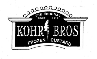 THE ORIGINAL SINCE 1919 KOHR BROS FROZEN CUSTARD