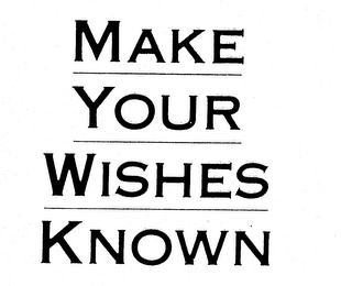 MAKE YOUR WISHES KNOWN