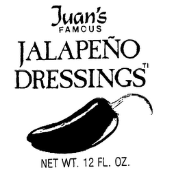 JUAN'S FAMOUS JALAPENO DRESSINGS NET WT. 12 FL. OZ.