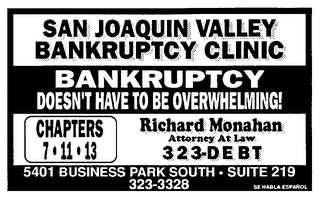 SAN JOAQUIN VALLEY BANKRUPTCY CLINIC