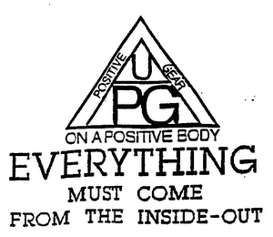 POSITIVE GEAR UPG ON A POSITIVE BODY EVERYTHING MUST COME FROM THE INSIDE OUT