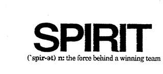 SPIRIT (SPIR-ET) N: THE FORCE BEHIND A WINNING TEAM