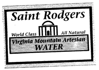 SAINT RODGERS WORLD CLASS ALL NATURAL VIRGINIA MOUNTAIN ARTESIAN WATER