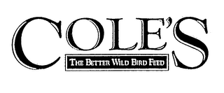 COLE'S THE BETTER WILD BIRD FEED