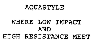 AQUASTYLE WHERE LOW IMPACT AND HIGH RESISTANCE MEET