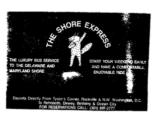 THE SHORE EXPRESS THE LUXURY BUS SERVICE TO THE DELEWARE AND MARYLAND SHORE START YOUR WEEKEND EARLY AND HAVE A COMFORTABLE, ENJOYABLE RIDE