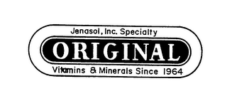 ORIGINAL JENASOL, INC. SPECIALTY VITAMINS & MINERALS SINCE 1964
