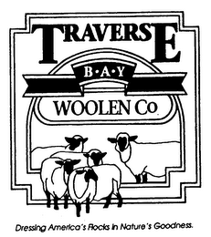 TRAVERSE B A Y WOOLEN CO DRESSING AMERICA'S FLOCKS IN NATURE'S GOODNESS.