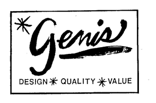 GENIS DESIGN QUALITY VALUE