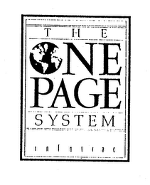 THE ONE PAGE SYSTEM INFOTRAC