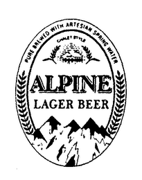 ALPINE LAGER BEER PURE BREWED WITH ARTESIAN SPRING WATER CHALET STYLE