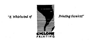 "A WHIRLWIND OF PRINTING SERVICES" CYCLONE PRINTING