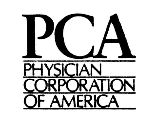 PCA PHYSICIAN CORPORATION OF AMERICA