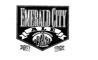 EMERALD CITY ALE WHERE IT REIGNS IT POURS