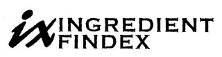 IX INGREDIENT FINDEX