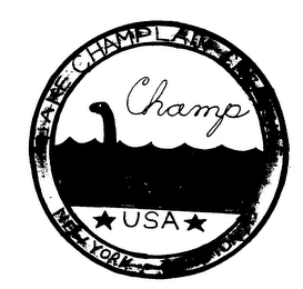 CHAMP USA LAKE CHAMPLAIN CREATURE NEW YORK VERMONT