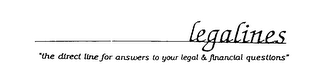 LEGALINES "THE DIRECT LINE FOR ANSWERS TO YOUR LEGAL & FINANCIAL QUESTIONS"