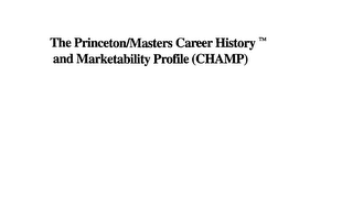 THE PRINCETON/MASTERS CAREER HISTORY AND MARKETABILITY PROFILE (CHAMP)