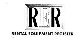 RER RENTAL EQUIPMENT REGISTER