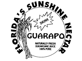 FLORIDA'S SUNSHINE NECTAR DRINK GUARAPO NATURALLY FRESH SUGARCANE JUICE 100% PURE