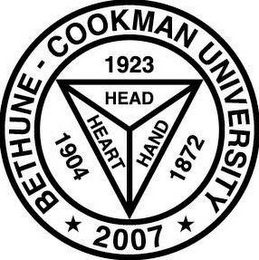 BETHUNE - COOKMAN UNIVERSITY 2007 1923 HEAD 1872 HAND 1904 HEART