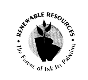 R RENEWABLE RESOURCES THE FUTURE OF INK JET PRINTING